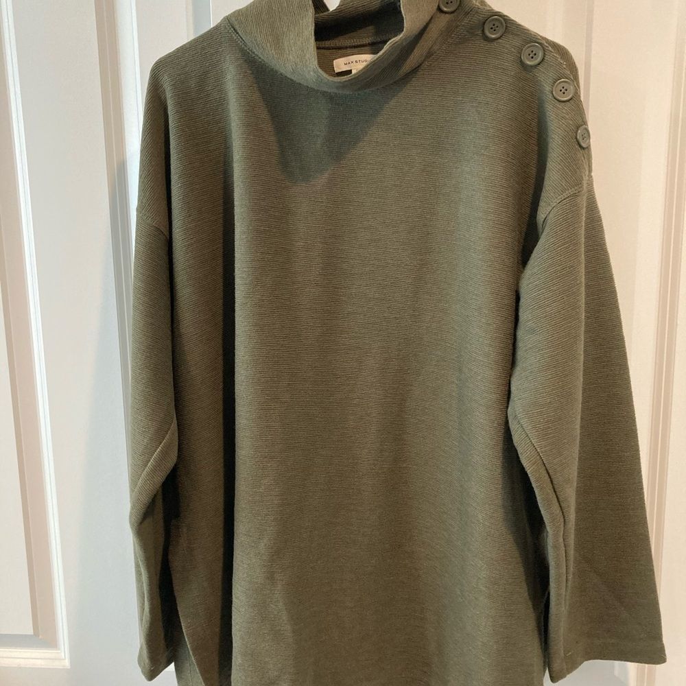 Gorgeous Max Studio Olive Green Sweater